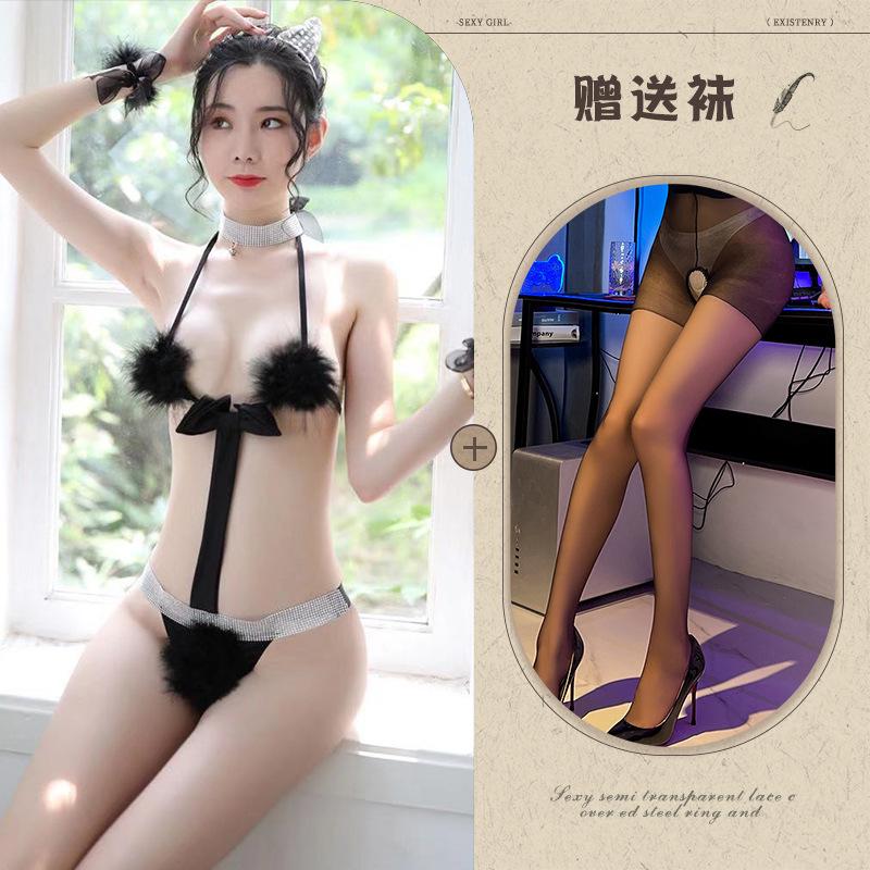 Sexy lingerie one-piece open crotch sexy pure bunny cat girl game uniform seduction suit