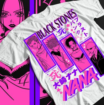 Nana Osaki T-Shirt Black Stones Girl Kawaii Manga Anime Graphic Shirt All Size