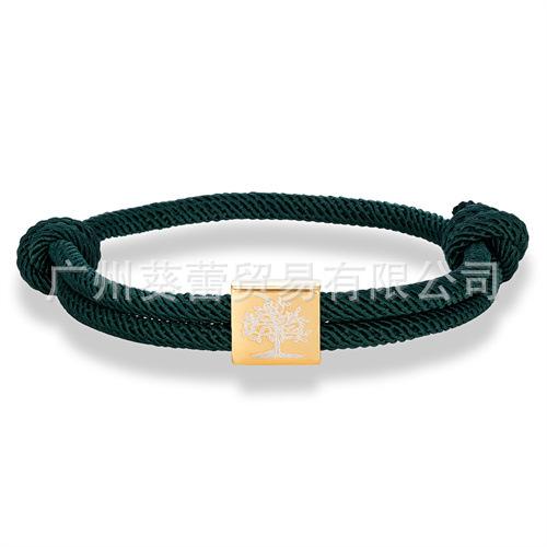 Classic Tree Of Life Hand Rope Stainless Steel Gold Buckle Tree Of Life Adjustable Men'S And Women'S Bracelets