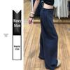 Women's High-Waisted White Linen Wide-Leg Pants - Spring 2026 Old Money Style, Comfortable Straight Cotton Linen Suit Casual Wear