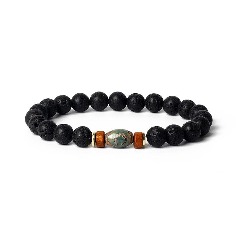 Lava Onyx Dzi Tibetan Buddha Bracelets Men Volcanic Stone Chakra Beads Diffuser Bracelet Women Vintage Meditation Amulet Jewelry