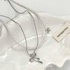 Korean Style Double-Layer Bow Pearl Necklace: Elegant, Sweet, Gentle Clavicle Chain for Women