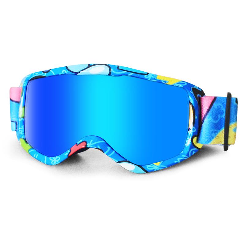 Unisex Anti-Fog HD Spherical Ski Goggles for Kids - Glasses Compatible
