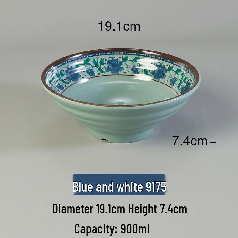 Melamine Ramen Bowl: Porcelain-Like, Large Mala Tang Soup & Noodles Bowl for Wontons & Luosifen