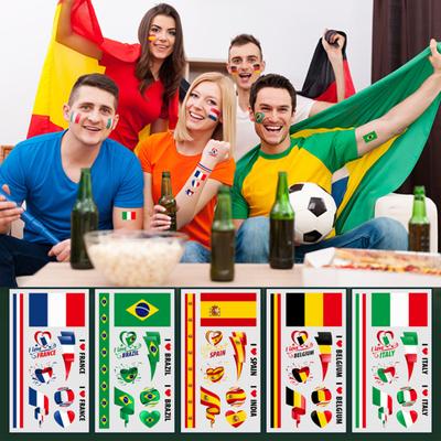 Temporary Tattoo Lasting Skin-touch Waterproof Various Styles Making Body Art Paper Football National Flag Tattoo Series Sticker