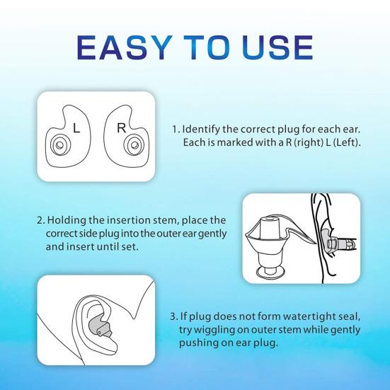 2Pcs/Set Silicone Swimming Ear Plugs Shower Bath Beach Waterproof Protector