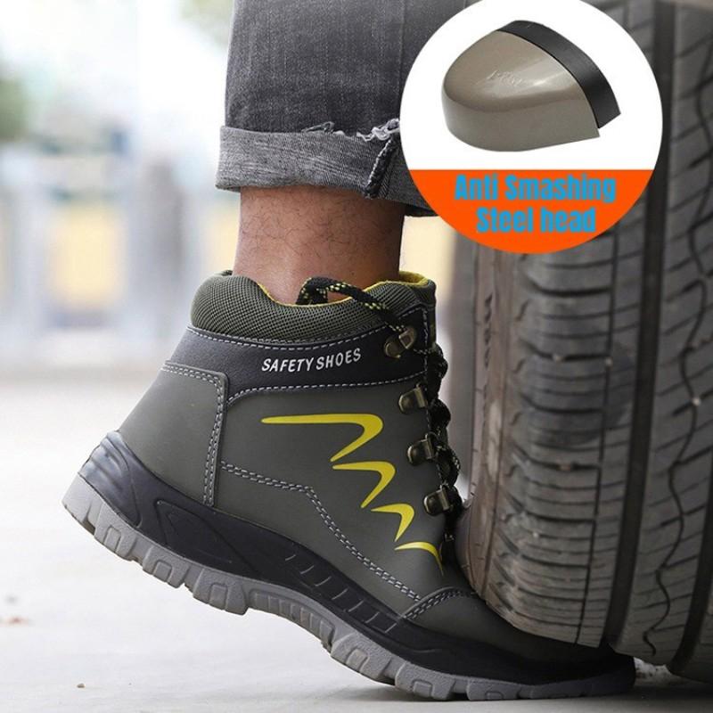 Unisex Steel Toe Cap Men Work Safety Shoes Anti-smashing  Working Boots Construction Indestructible Work Sneakers Hiking Boots