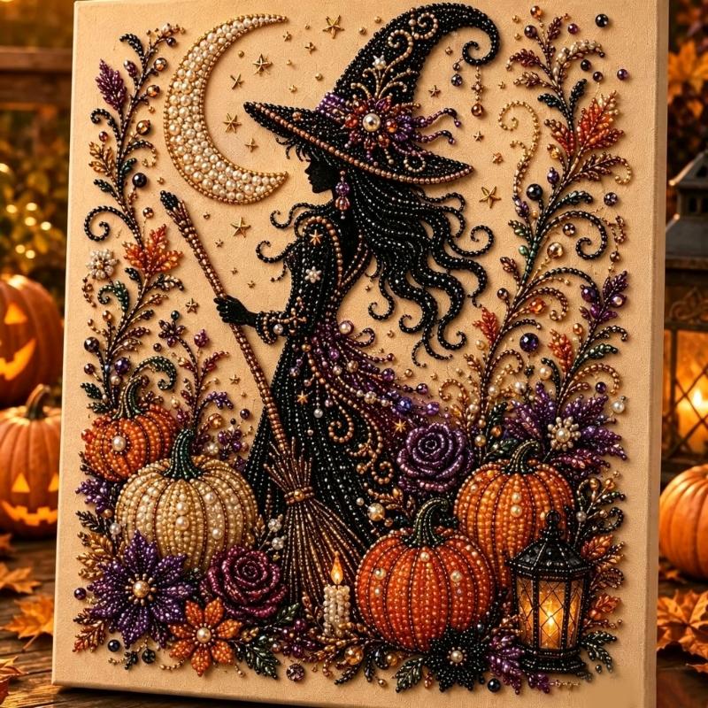 Halloween Seasonal Wall Artwork, Textured Art Panel for Shelf Styling, Party Display, Single Style Artwork for Home