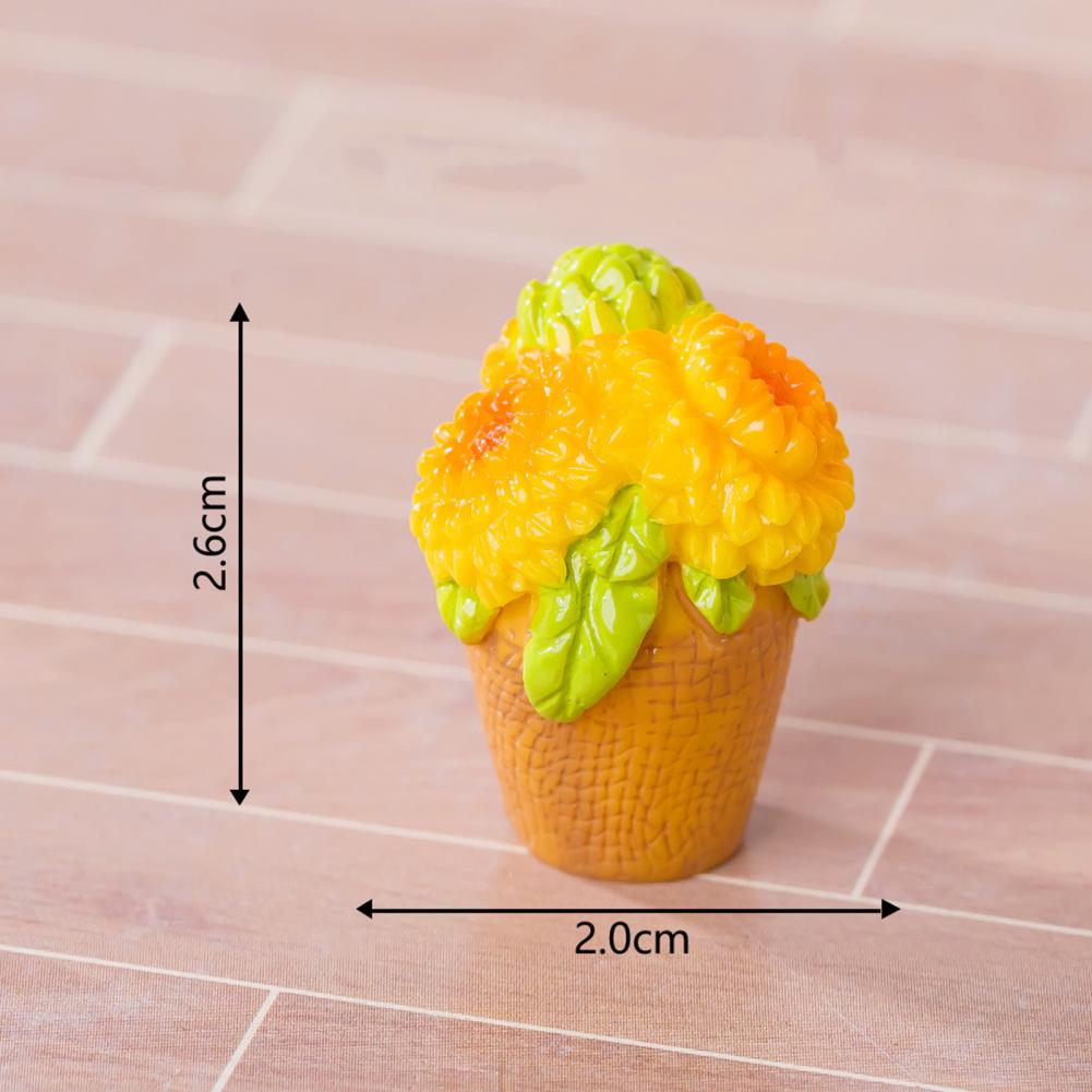 Cute Dollhouse Accessories Micro Landscape Ornament Set with Cute Cat Figurine Sunflower Miniature Pastoral Healing for Diy