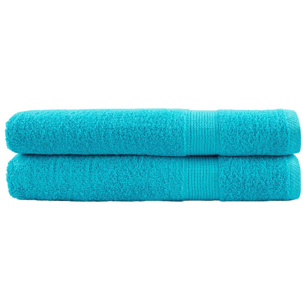 Premium Sauna Towels SOLUND 2 pcs Turquoise 80x200 cm 600 g m²