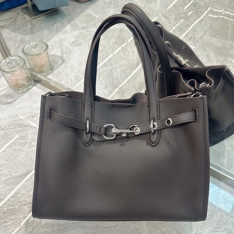 Tote Bag Women's 2025 New Leather First Layer Cowhide Versatile Premium Large-capacity Shoulder Portable Messenger Commuter Bag