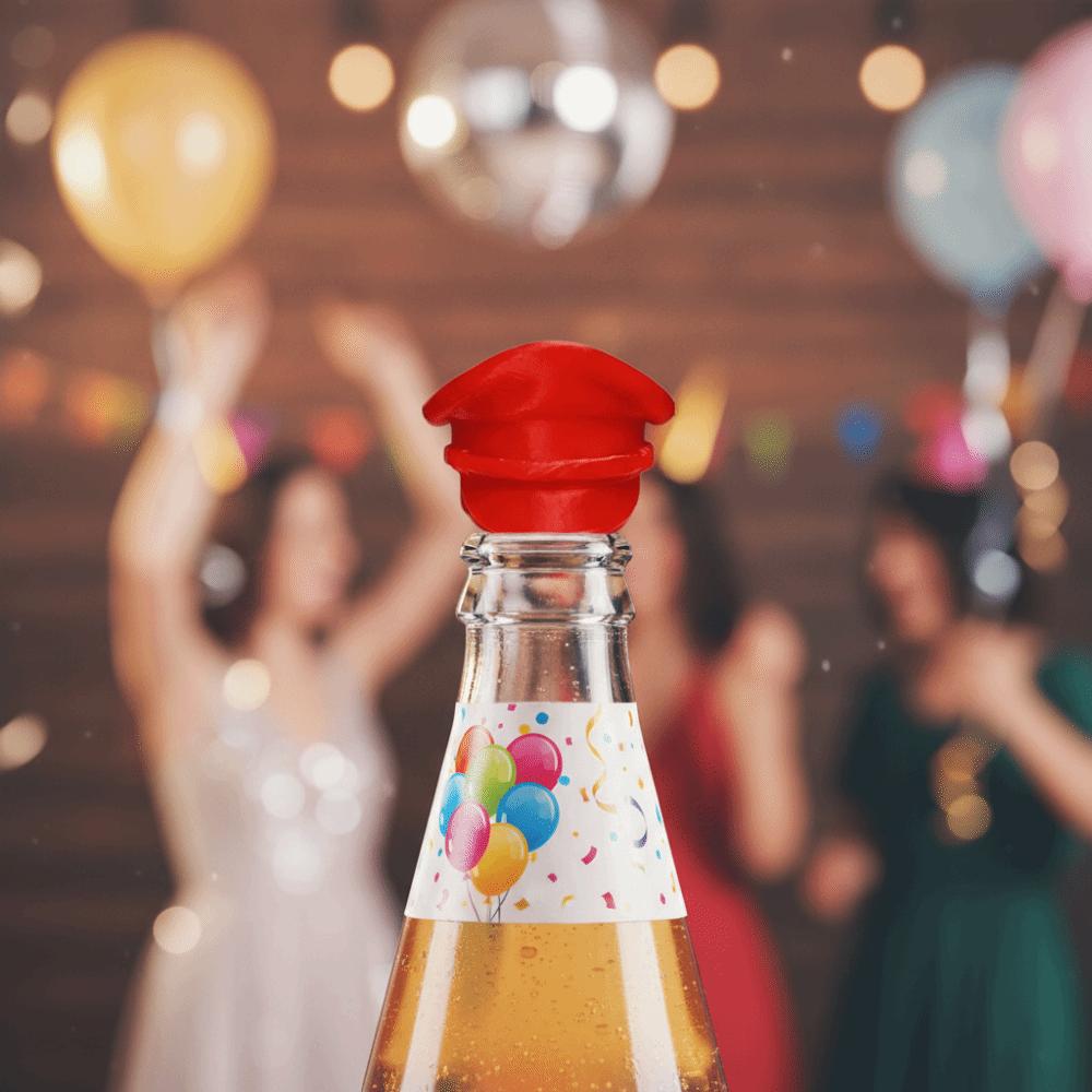 2PCS Creative Hat-shaped Bottle Cap Plastic Sunshade Cap Ornaments Cute Beer Bottle Cap  Drink