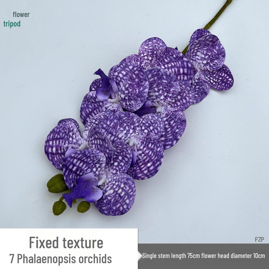 Set of 7-Head 3D Phalaenopsis Artificial Flowers for Home & Wedding Decor