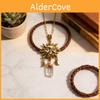 Bohemian Sun Moon Crystal Pendant Necklace For Women With Geometric Alloy Design
