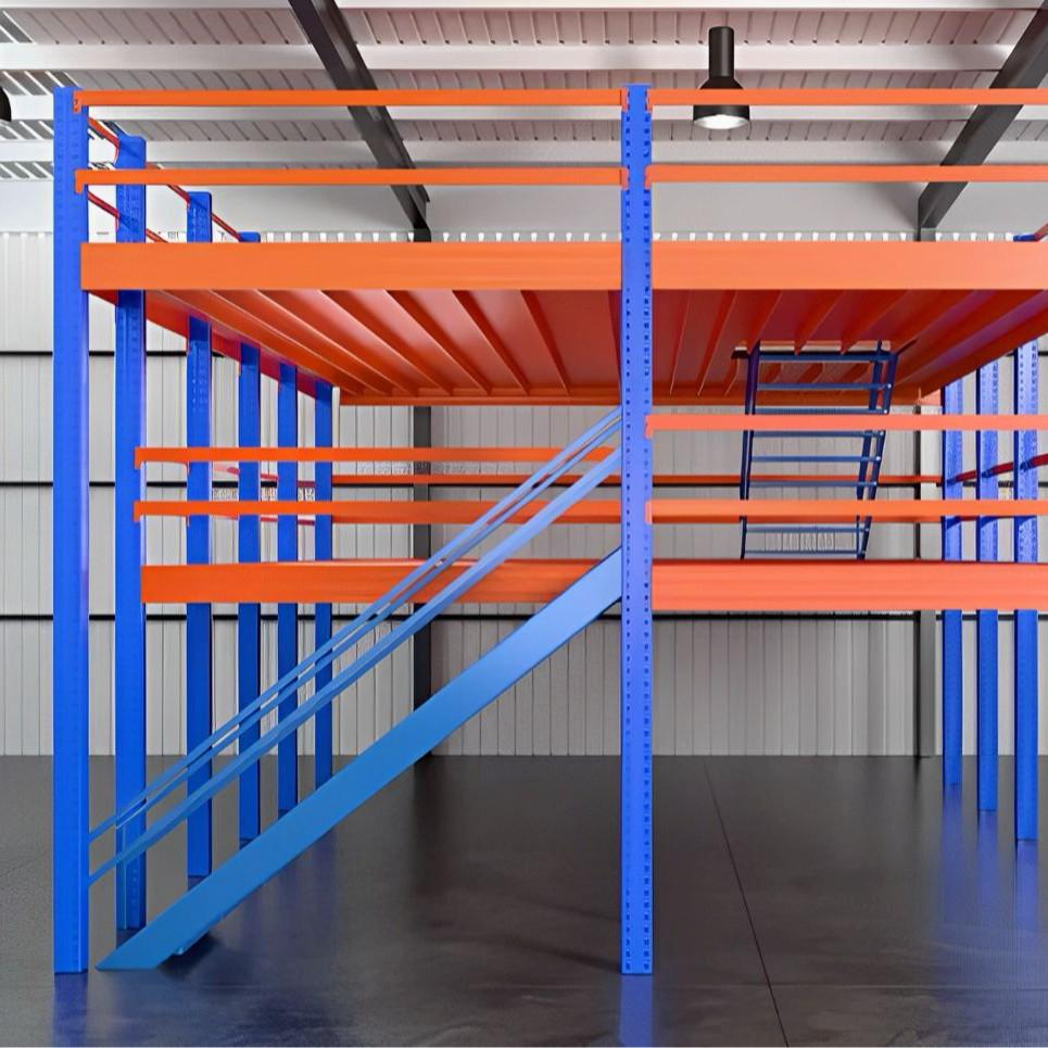 Lianyi Heavy-Duty Steel Two-Story Mezzanine Racking with Removable Partition