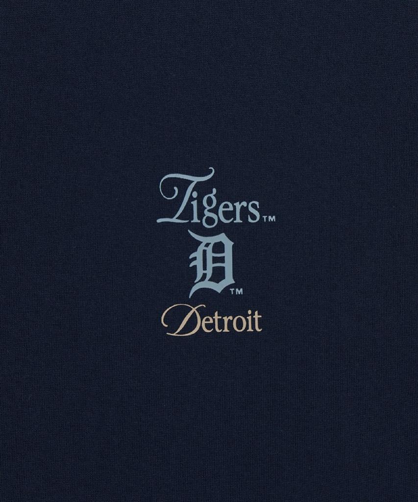 Emelbi Serif Small Lettering Logo Regular Fit Short Sleeve T-Shirt Det (Navy)