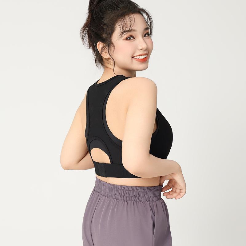 Übergröße Stoßfester Racerback Sport-BH mit Doppellagen-Trägern