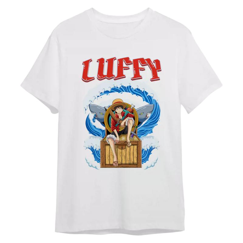 

One Piece Monkey D Luffy Treasure Chest Grunge Graffiti TShirt Men Women Cotton Anime Tee Breathable Loose Fit Short Sleeve S