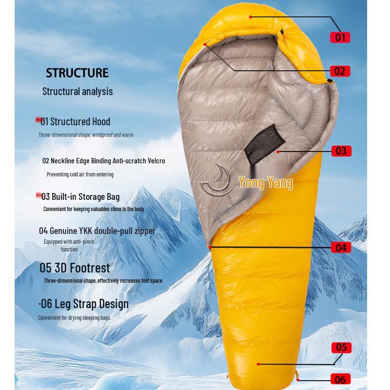 Yongyang 1000g Mummy Down Sleeping Bag