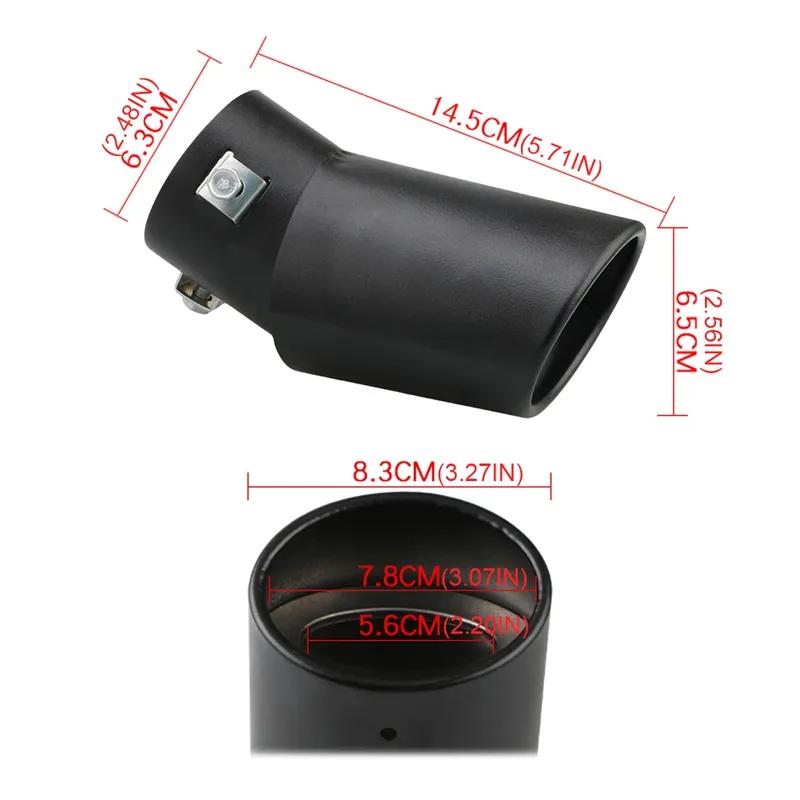Embout de silencieux d'échappement de voiture Alliage d'aluminium Gorge de sortie d'échappement Embout d'échappement Noir Embout de silencieux d'échappement Accessoires ronds pour voiture