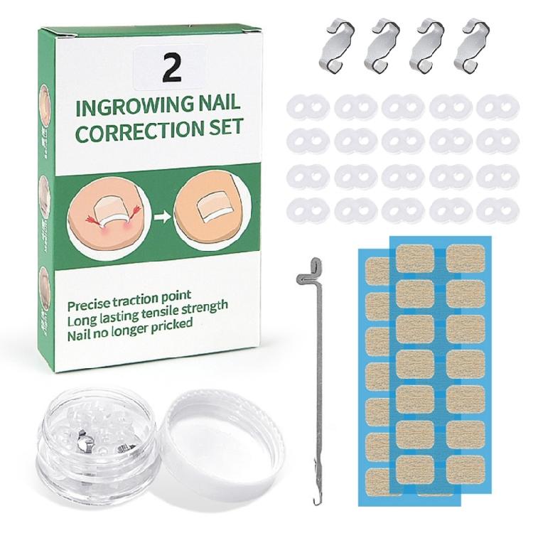 Stainless Steel Lever Hook Ingrowns Toenail Tool Elastic Bands Adjustable Corrector For Men And Women