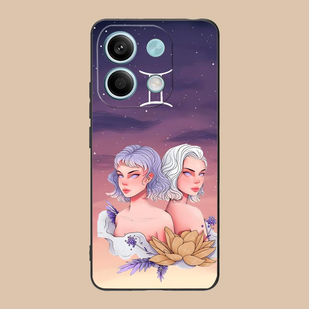 Zodiac Sign Gemini Mobile Phone Case for Xiaomi 15 14 13 12 Mi 11 T Ultra Lite Pro S X 5G Colorful Printing Cover Luxury Pretty