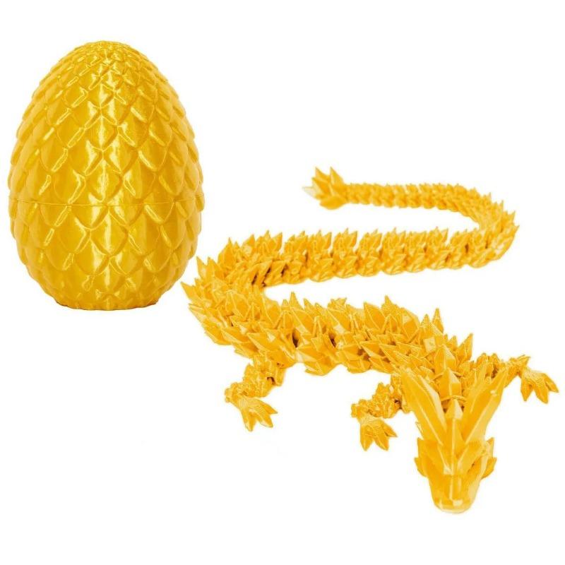 3D Printed Dragon Egg with Dragon Full Articulated Dragon Modle Movable Rotatable Articulated Desktop Ornament Kid Toy