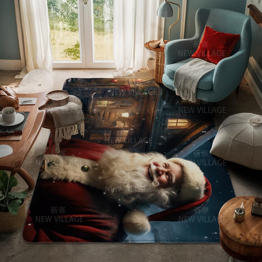 House Entrance Carpet Home Door Mat Living Room Bath Foot Bathroom Non-slip Water Absorption Rugs Bath Merry Christmas Winter