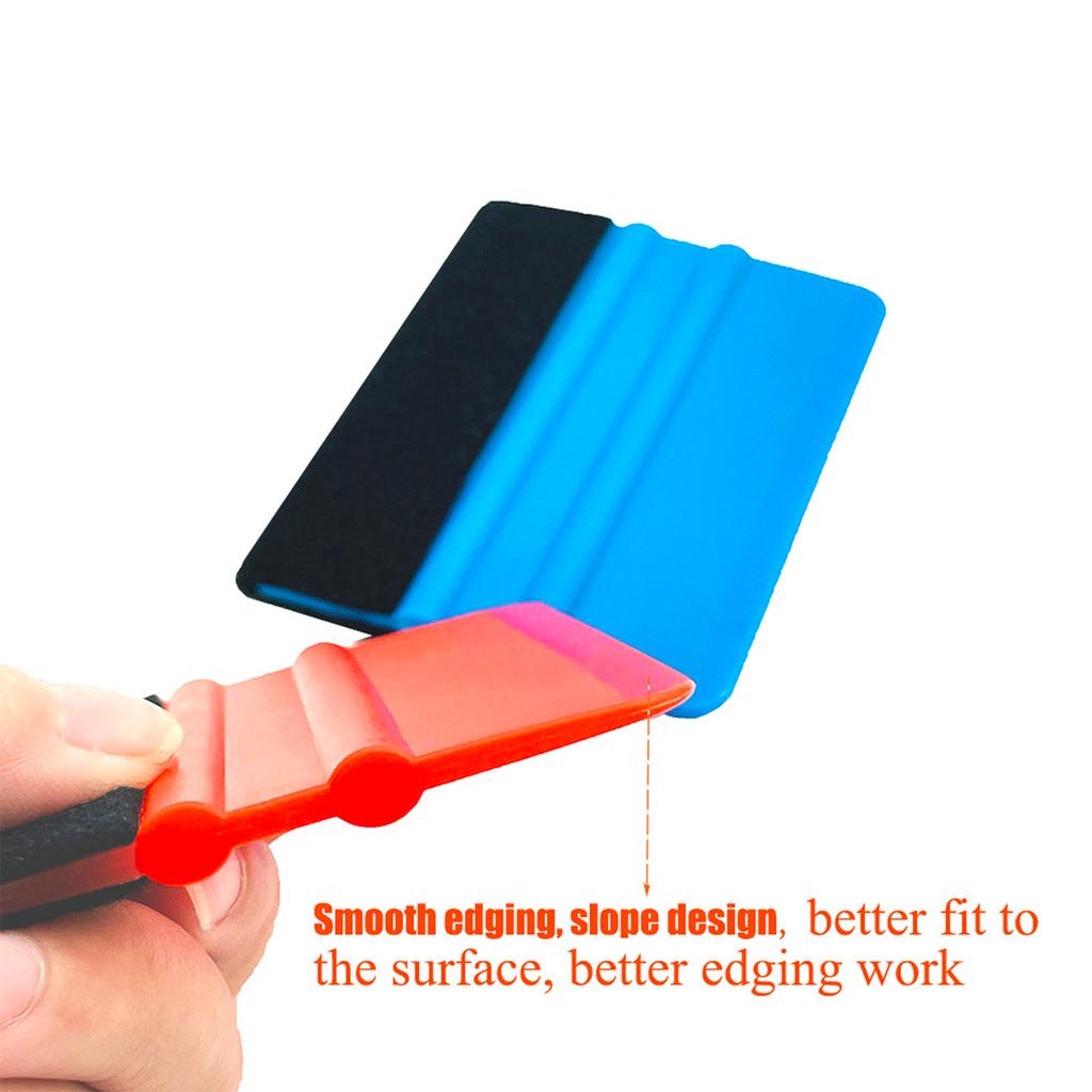 10pcs Fabric Felt Squeegee for Vinyl Car Wrap Carbon Film Application Tools Window Tinting Clean Stickers Decal Scrapers
