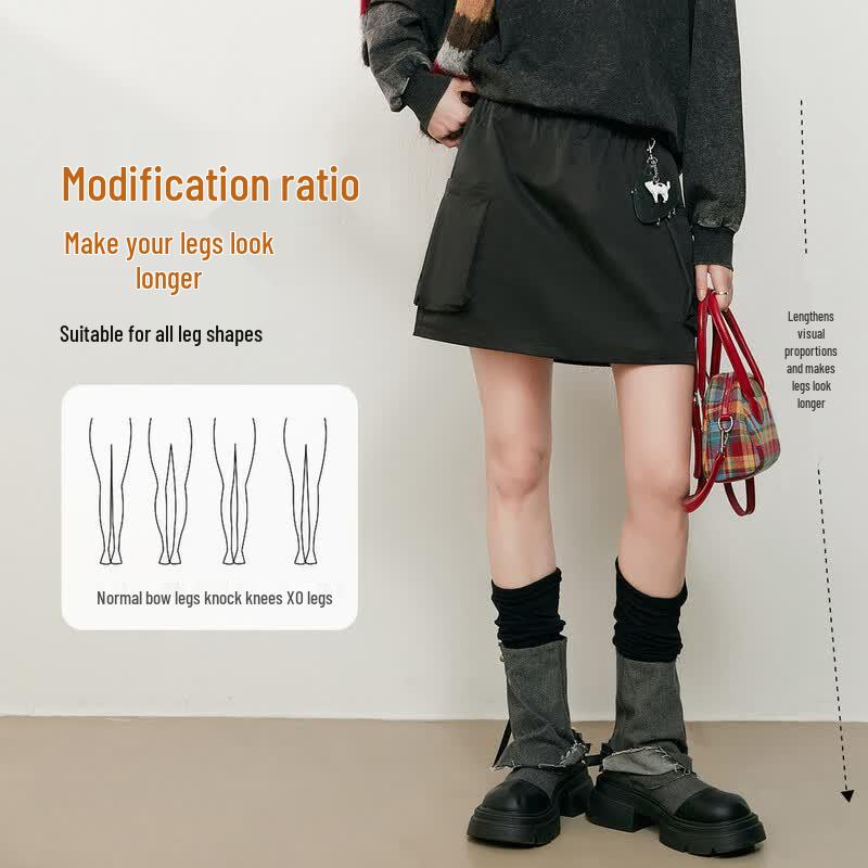 Bailuyu Slimming Spring A-Line Mini Skirt L чёрный