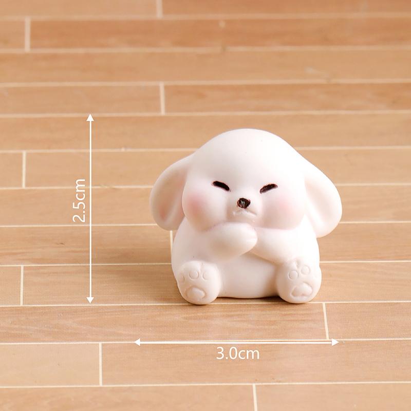 Creative Mini Cute Rabbit Small Ornament Cartoon Kawaii Bunny Micro Landscape Decoration Crafts Car Interior Accessories Gifts