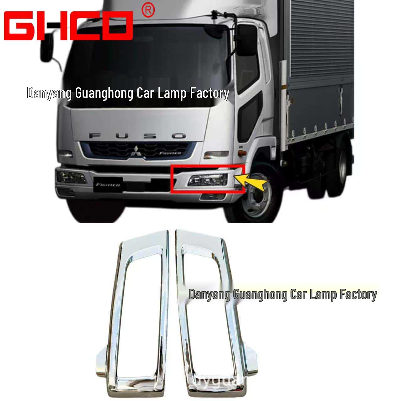 Compatible Electroplated Silver Chrome Headlight Frame for Mitsubishi FUSO FM1524 Series Yes