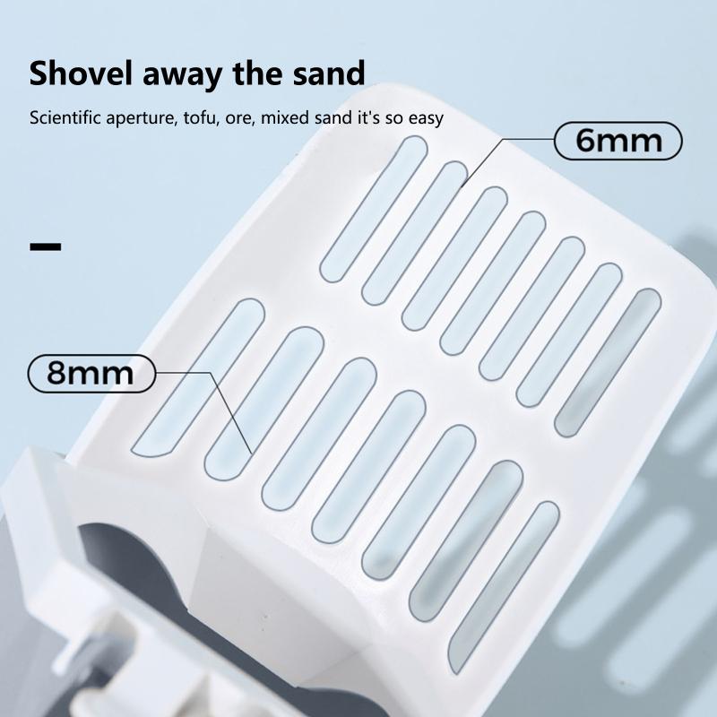 Integrierte Katzenstreuschaufel, verdickt, großes Fassungsvermögen, sofortige Sandleckage, Katzenstreuschaufel mit Tasche