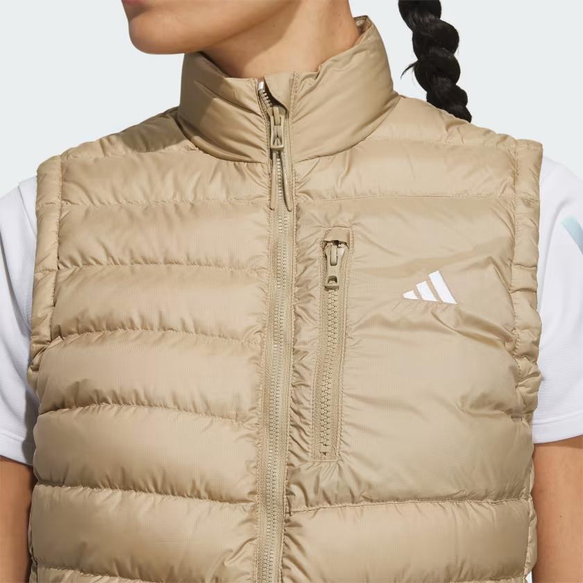 adidas Performance Women's Beige Lightweight Warm Stand Collar Down Vest HZ6056