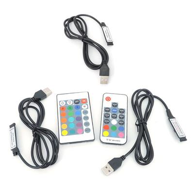 Θύρα USB 5V μίνι 3 πλήκτρα μίνι 17 πλήκτρα 24 πλήκτρα 4 ακίδων RGB LED ταινία Φωτισμού RF Ελεγκτής Έλεγχος Ροοστάτης για 5050 3528 2835 Ταινίες Φωτισμού