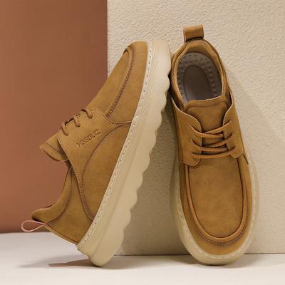 22 New Thick-soled Youth Casual Shoes Autumn and Winter Leather Retro Board Shoes