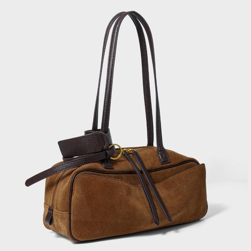 Bowling Bag Commuting Large Capacity Boston Genuine Leather Hand-held Shoulder Bag