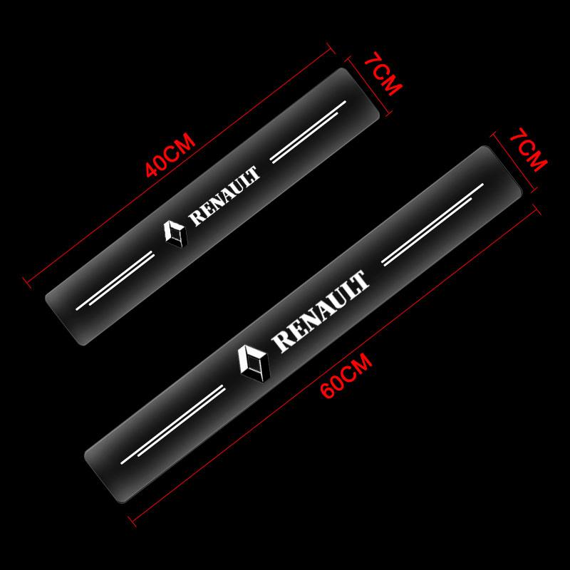 4Pcs Car Threshold Protector Transparent Decorative Badge 3D Sticker For Renault Dacia Koleos 1 Clio Laguna 2 Megane 2 3 Duster Logan Captur