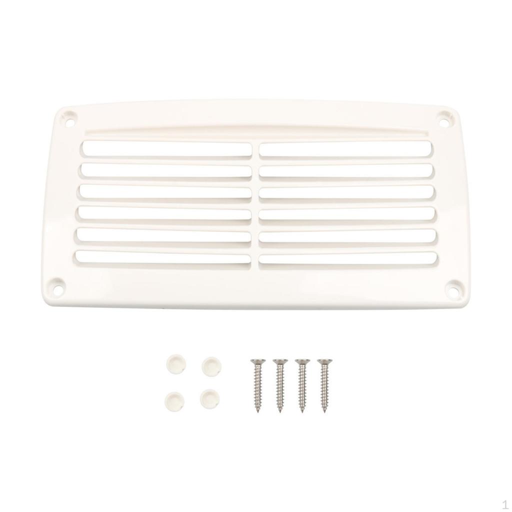 Ventilation Louver Cover Rectangular Vent with Screws Slatted for RV Owners, Boat Builders,
