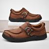 Hand-Made Leather Casual Shoes For Men Fashion Hasp Thick Sole Men Loafers Soft Moccasins Plus Size 40-47