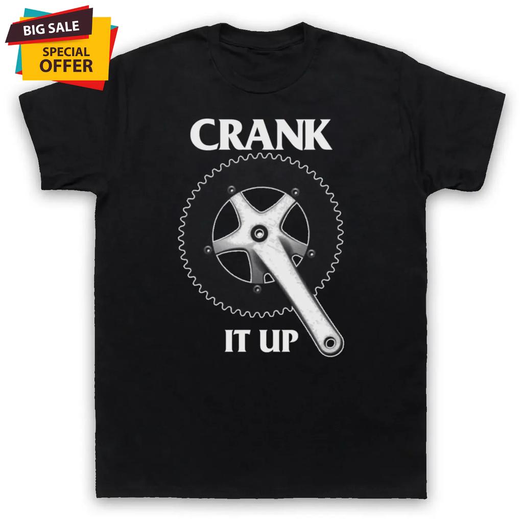 Crank It Up Biker Bicycle Mountain Road BMX TShirt 100 Cotton ONeck Summer Short Sleeve Casual Unisexs Tshirt Size S3XL