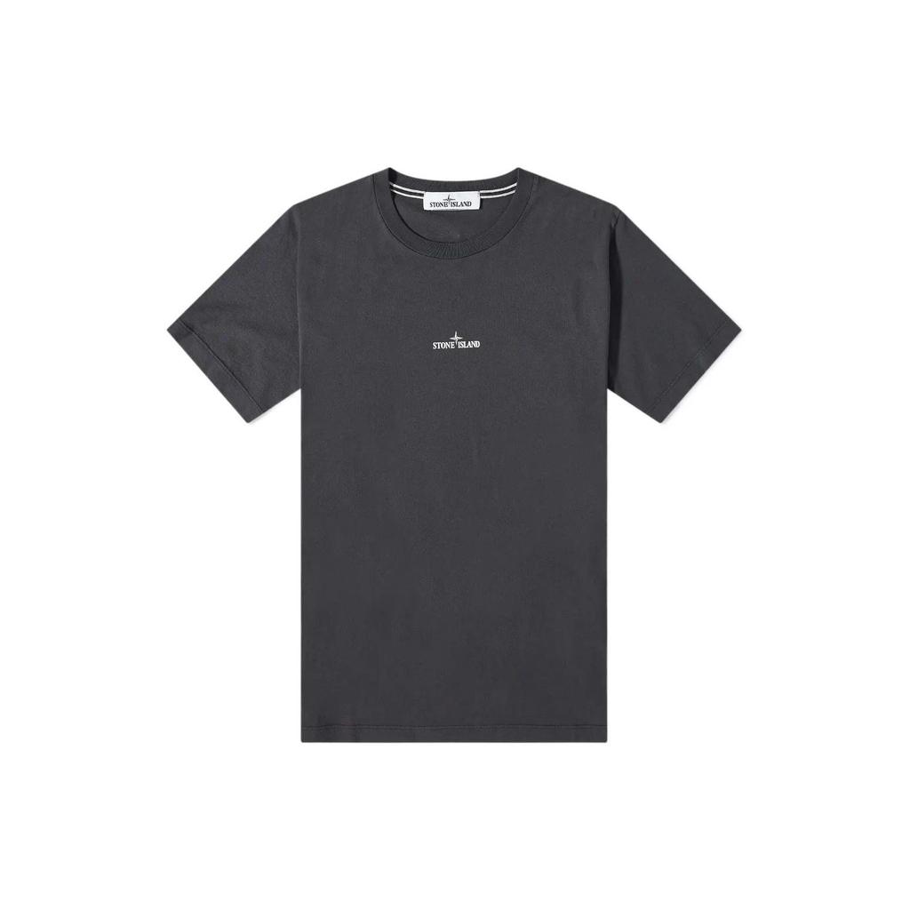Stone Island Ss22 Logo Print Crew Neck Short Sleeve T-Shirt Men Tops Charcoal 76152NS94-V0065
