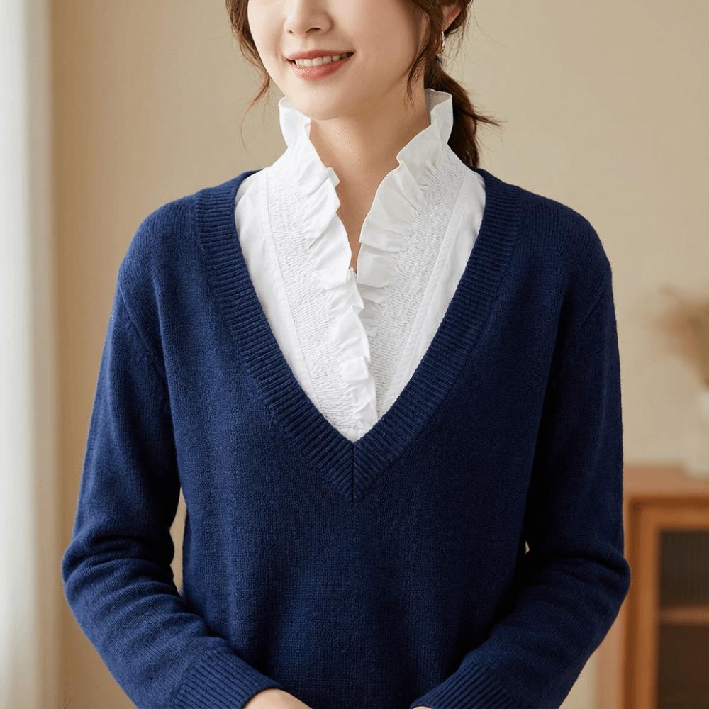 Sweet Detachable V-neck Shirt Collar Cotton Material False Collar Autumn Winter