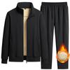 Men Warm Two-pieces Sets Cashmere Men's Stand Collar Jacket + Pants Mens Winter Plus Velvet Thick Tracksuit Casual Lamb Wool Set