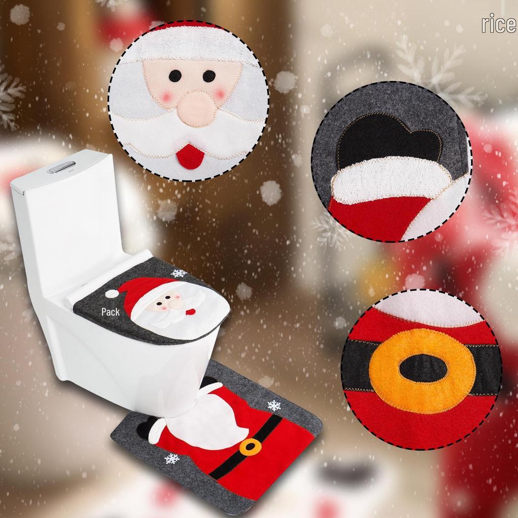 Snowman Christmas Toilet Seat Cover & Mat Set - 2 Piece Decor