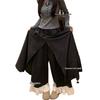 Patchwork Lace Trim High-Waisted Woolen Wide-Leg Pants for Women - Autumn/Winter Plus Velvet Casual Loose Fit.