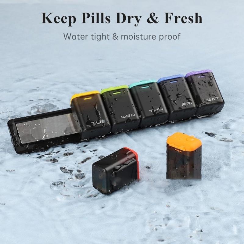 Transparent Refrigerator Mounted Pills Case With Silicone Lid Travel Friendly Medicine Container Tablets Organiser