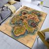 1PC Vintage Pirate Treasure Map Print Carpet for Bedroom Living Room Bedside Sofa Floor Mat Modern Home Decor Area Rug