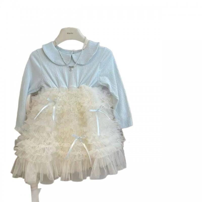 Girls Princess Dress 2026 Long Sleeve Lace Bow Party Toddler