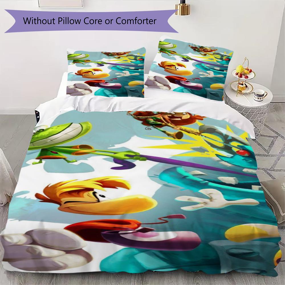 

Rayman Pattern Bedding uilt Set uilt Cover Pillowcase Home Decoration Birthday Gift (1 * duvet cover + 2 * pillowcase without core)129 135x200cm